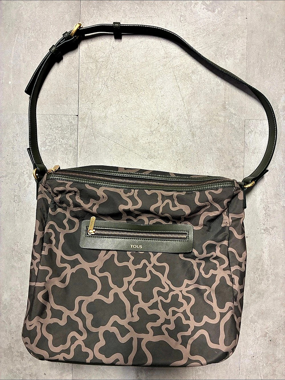 TOUS Abstract Shoulder Bag in Brown & Green
